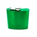 Engraved Hip Flask Captive Lid 6oz Green stainless steel